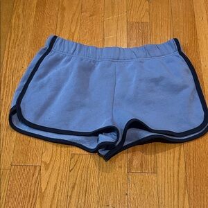 Hippie Rose Light Blue Women’s Athletic Shorts with Navy Trim